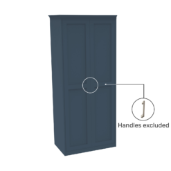 House Beautiful Realm Fitted Look Double Wardrobe, Grey Carcass - Navy Blue Shaker Doors (W) 1001mm X (H) 2256mm 2 House Beautiful Realm Fitted Look Double Wardrobe, Grey Carcass - Navy Blue Shaker Doors (W) 1001mm X (H) 2256mm -Famous Furniture Store 13999961 1765005586538072