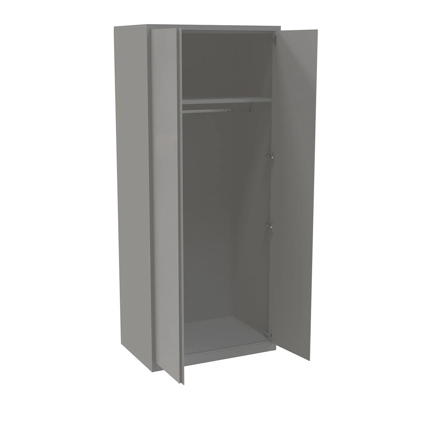 House Beautiful Escape Fitted Look Double Wardrobe, Grey Carcass - Gloss Grey Handleless Doors (W) 940mm x (H) 2226mm House Beautiful Escape Fitted Look Double Wardrobe, Grey Carcass - Gloss Grey Handleless Doors (W) 940mm X (H) 2226mm -Famous Furniture Store 13999963 1535005572562968