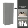 House Beautiful Honest Fitted Look Double Wardrobe, Grey Carcass - Gloss Grey Slab Doors (W) 940mm X (H) 2226mm