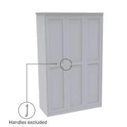 House Beautiful Realm Fitted Look Triple Wardrobe, Grey Carcass - White Shaker Doors (W) 1451mm X (H) 2256mm -Famous Furniture Store 13999966 1235005586205330