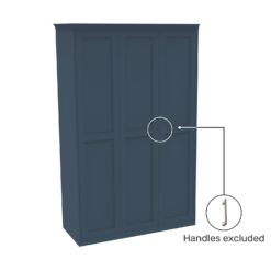 House Beautiful Realm Fitted Look Triple Wardrobe, Grey Carcass - Navy Blue Shaker Doors (W) 1451mm X (H) 2256mm 2 House Beautiful Realm Fitted Look Triple Wardrobe, Grey Carcass - Navy Blue Shaker Doors (W) 1451mm X (H) 2256mm -Famous Furniture Store 13999969 1215005586362176