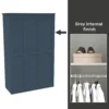 House Beautiful Realm Fitted Look Triple Wardrobe, Grey Carcass - Navy Blue Shaker Doors (W) 1451mm X (H) 2256mm