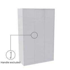 House Beautiful Honest Fitted Look Triple Wardrobe, Grey Carcass - Gloss White Slab Doors (W) 1390mm X (H) 2226mm 2 House Beautiful Honest Fitted Look Triple Wardrobe, Grey Carcass - Gloss White Slab Doors (W) 1390mm X (H) 2226mm -Famous Furniture Store 13999972 6845005574821563