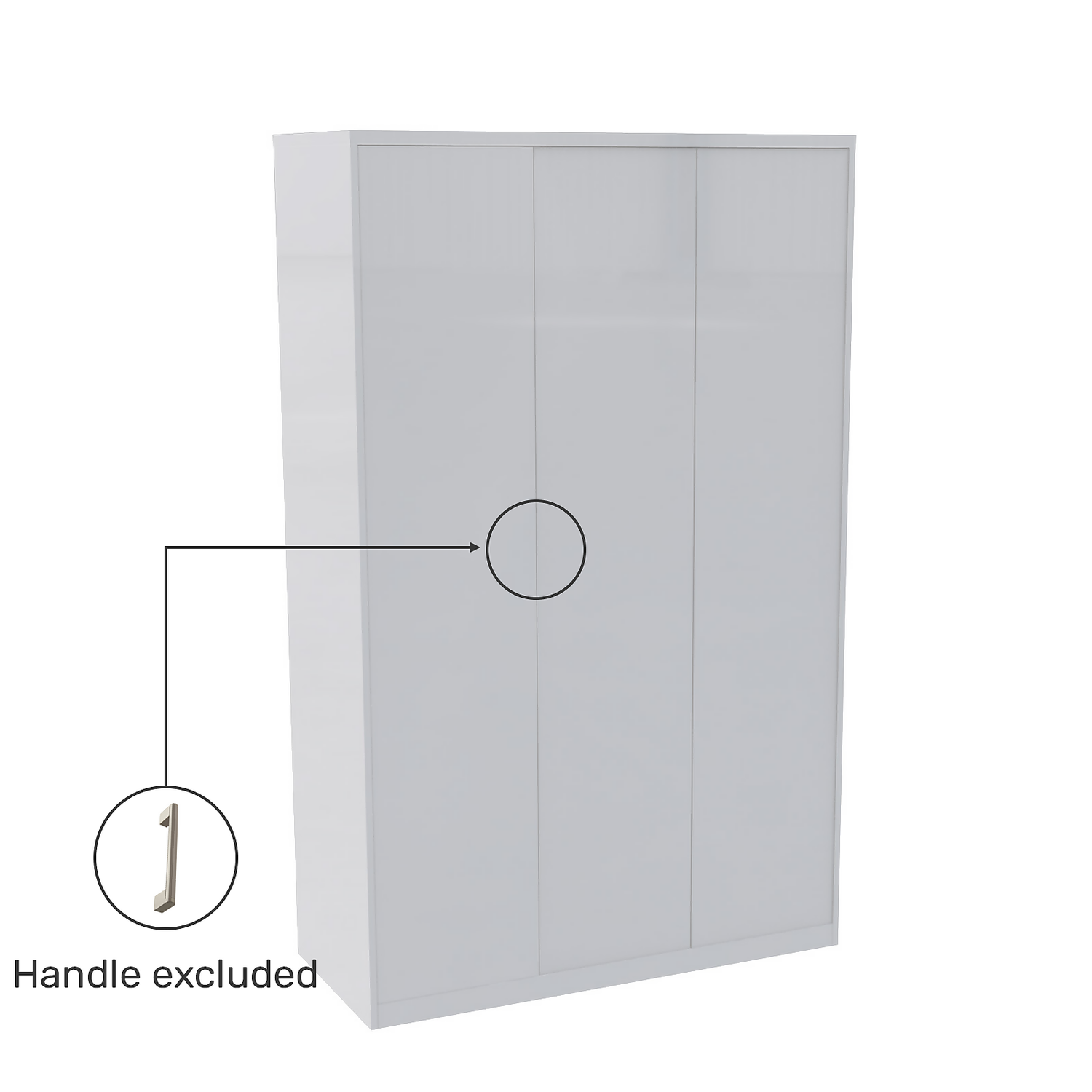 House Beautiful Honest Fitted Look Triple Wardrobe, Grey Carcass - Gloss White Slab Doors (W) 1390mm x (H) 2226mm House Beautiful Honest Fitted Look Triple Wardrobe, Grey Carcass - Gloss White Slab Doors (W) 1390mm X (H) 2226mm -Famous Furniture Store 13999972 6845005574821563