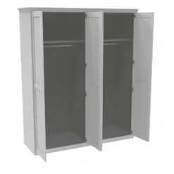 House Beautiful Realm Fitted Look Quad Wardrobe, Grey Carcass - White Shaker Doors (W) 1901mm X (H) 2256mm 2 House Beautiful Realm Fitted Look Quad Wardrobe, Grey Carcass - White Shaker Doors (W) 1901mm X (H) 2256mm -Famous Furniture Store 13999974 1625007394006005