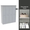 House Beautiful Realm Fitted Look Quad Wardrobe, Grey Carcass - White Shaker Doors (W) 1901mm X (H) 2256mm