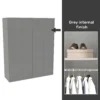 House Beautiful Honest Fitted Look Quad Wardrobe, Grey Carcass - Gloss Grey Slab Doors (W) 1840mm X (H) 2226mm