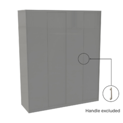 House Beautiful Honest Fitted Look Quad Wardrobe, Grey Carcass - Gloss Grey Slab Doors (W) 1840mm X (H) 2226mm 2 House Beautiful Honest Fitted Look Quad Wardrobe, Grey Carcass - Gloss Grey Slab Doors (W) 1840mm X (H) 2226mm -Famous Furniture Store 13999981 2125005576409646