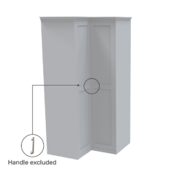 House Beautiful Realm Fitted Look Corner Wardrobe, Grey Carcass - White Shaker Doors (W) 1103mm X (H) 2256mm -Famous Furniture Store 13999982 7635012795578227
