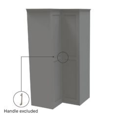 House Beautiful Realm Fitted Look Corner Wardrobe, Grey Carcass - Grey Shaker Doors (W) 1103mm X (H) 2256mm -Famous Furniture Store 13999983 8935012795539143