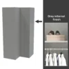 House Beautiful Escape Fitted Look Corner Wardrobe, Grey Carcass - Gloss Grey Handleless Doors (W) 1073mm X (H) 2226mm