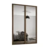 Shaker 2 Door Sliding Wardrobe Kit Mirror With Walnut Frame (W)1449 X (H)2260mm