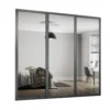 Shaker 3 Door Sliding Wardrobe Kit Mirror With Graphite Frame (W)2136 X (H)2260mm